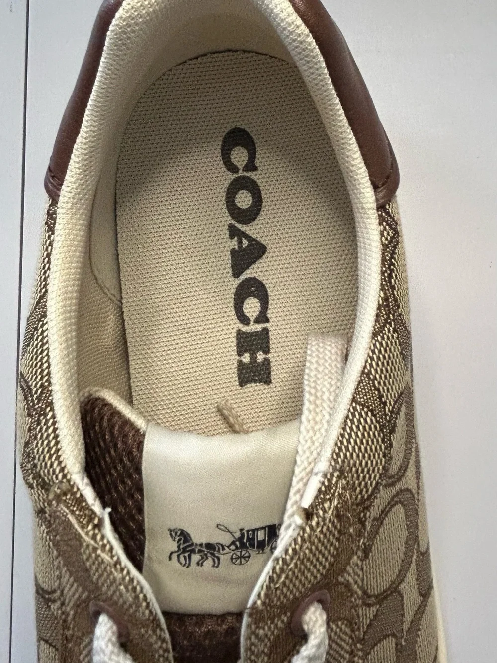 Coach Khaki Signature Canvas Lace-Up Sneakers